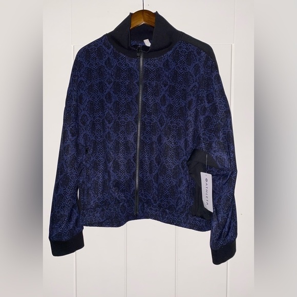 Athleta Brooklyn Track Silky Bomber Jacket Workout Water Repellent‎ NEW Women L - Picture 7 of 11